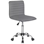 Chaise de bureau Yaheetech sans accoudoirs en similicuir avec roulettes