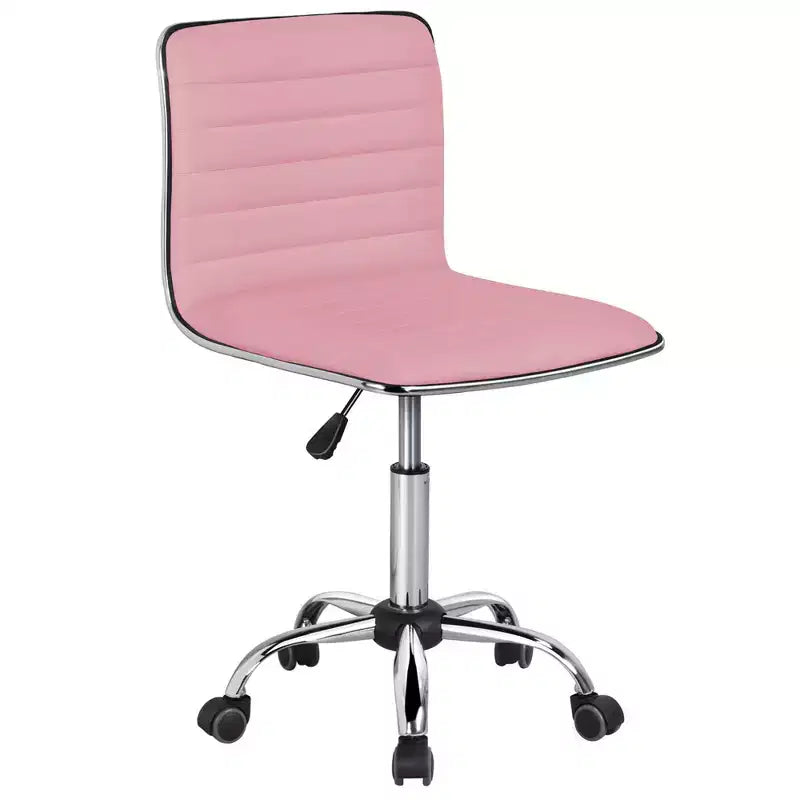 Chaise de bureau Yaheetech sans accoudoirs en similicuir avec roulettes