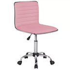 Chaise de bureau Yaheetech sans accoudoirs en similicuir avec roulettes