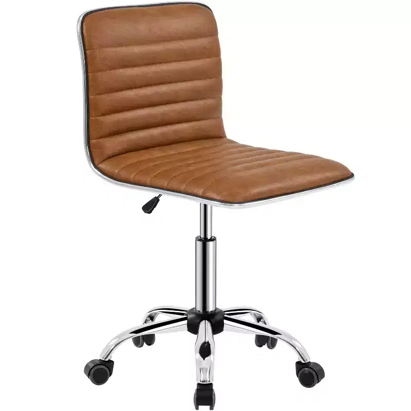Chaise de bureau Yaheetech sans accoudoirs en similicuir avec roulettes