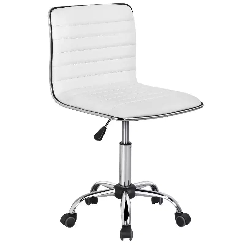 Chaise de bureau Yaheetech sans accoudoirs en similicuir avec roulettes